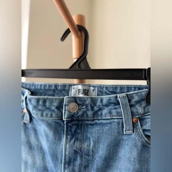 Paige Designer Blue Denim Leenah Ankle High Rise Jeans Women’s Size 32 - Picture 5 of 7